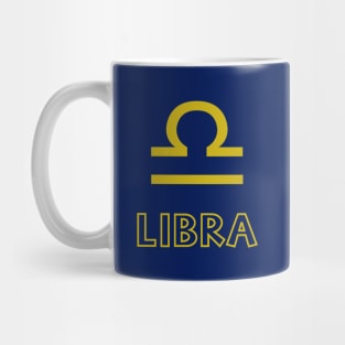 Astrology Libra Sign Symbol Gold Mug